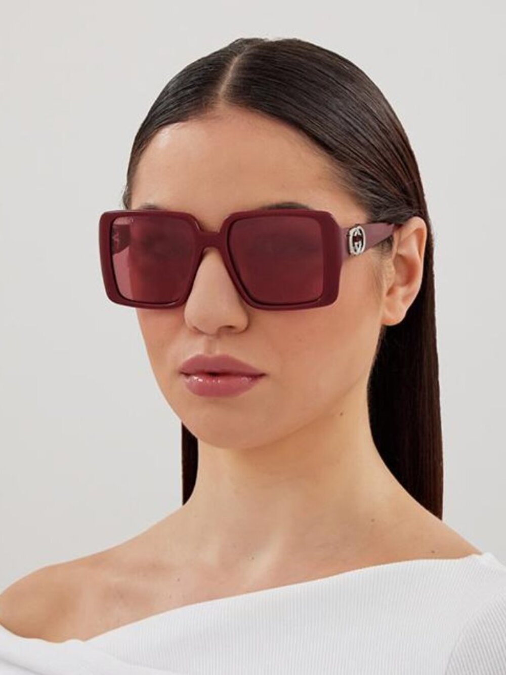 Gucci GG1692S 005 Square Women Sunglasses - Burgundy - Picture 3 of 10